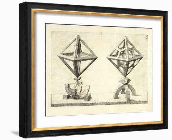 Illustration Of Sculpture. Geometric Designs Illustrating Euclidian Principles Of Geometry.-Wenzel Jamnitzer-Framed Giclee Print