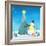 Illustration of Snowman Next to a Chirstmas Tree-null-Framed Giclee Print