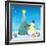 Illustration of Snowman Next to a Chirstmas Tree-null-Framed Giclee Print