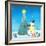 Illustration of Snowman Next to a Chirstmas Tree-null-Framed Giclee Print