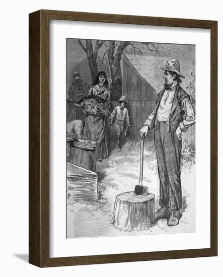 Illustration of Thanksgiving in N.E.-null-Framed Giclee Print