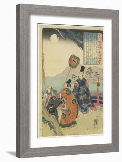 Illustration of the Abe No Nakamaro's Poem, C. 1840-1842-Utagawa Kuniyoshi-Framed Giclee Print