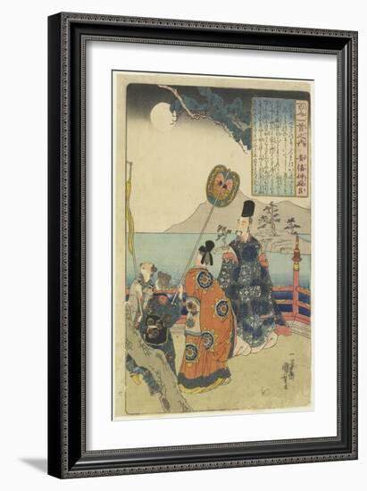 Illustration of the Abe No Nakamaro's Poem, C. 1840-1842-Utagawa Kuniyoshi-Framed Giclee Print