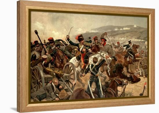 Illustration of the Charge of the Light Brigade at Balaclava During the Crimean War-null-Framed Premier Image Canvas