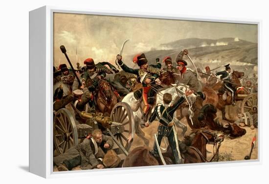 Illustration of the Charge of the Light Brigade at Balaclava During the Crimean War-null-Framed Premier Image Canvas