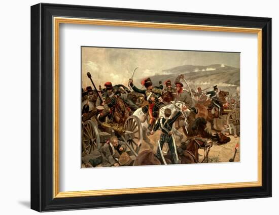 Illustration of the Charge of the Light Brigade at Balaclava During the Crimean War-null-Framed Photographic Print