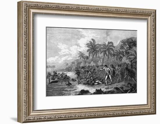 Illustration of the Death of Captain James Cook-Bettmann-Framed Photographic Print