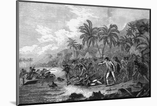 Illustration of the Death of Captain James Cook-Bettmann-Mounted Photographic Print