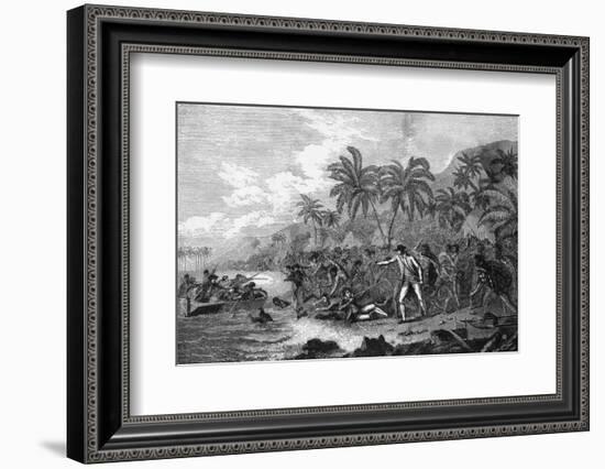 Illustration of the Death of Captain James Cook-Bettmann-Framed Photographic Print