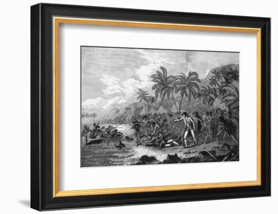 Illustration of the Death of Captain James Cook-Bettmann-Framed Photographic Print