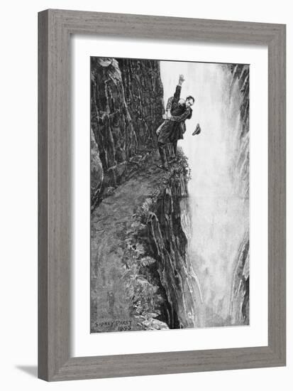 Illustration of the Death of Sherlock Holmes-Sidney Paget-Framed Giclee Print