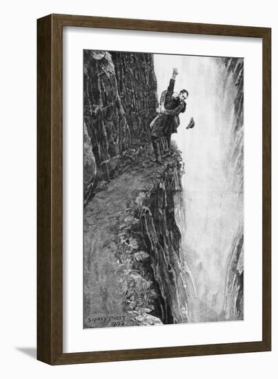 Illustration of the Death of Sherlock Holmes-Sidney Paget-Framed Giclee Print