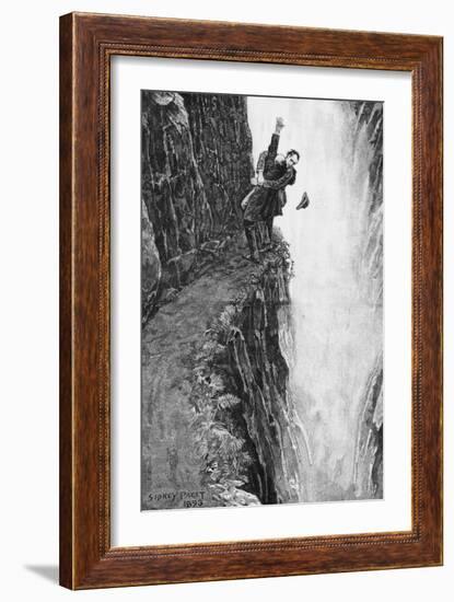 Illustration of the Death of Sherlock Holmes-Sidney Paget-Framed Giclee Print