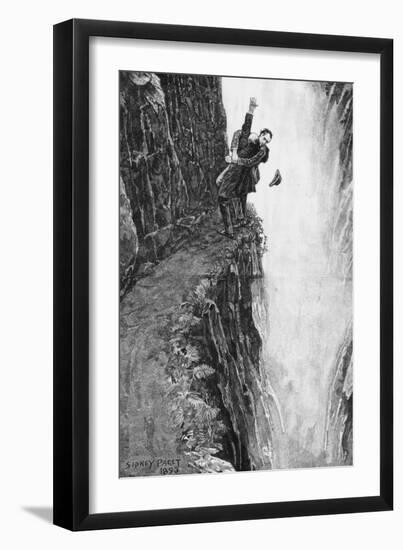 Illustration of the Death of Sherlock Holmes-Sidney Paget-Framed Giclee Print