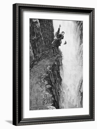 Illustration of the Death of Sherlock Holmes-Sidney Paget-Framed Giclee Print