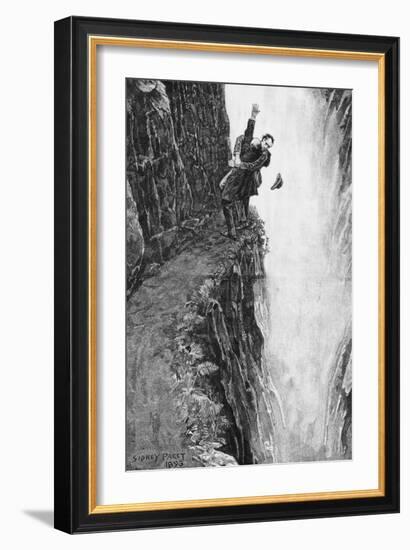 Illustration of the Death of Sherlock Holmes-Sidney Paget-Framed Giclee Print