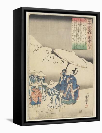 Illustration of the Emperor Koko's Poem, C. 1840-1842-Utagawa Kuniyoshi-Framed Premier Image Canvas