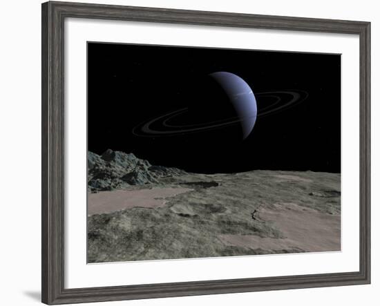 Illustration of the Gas Giant Neptune as Seen from the Surface of its Moon Triton-Stocktrek Images-Framed Photographic Print