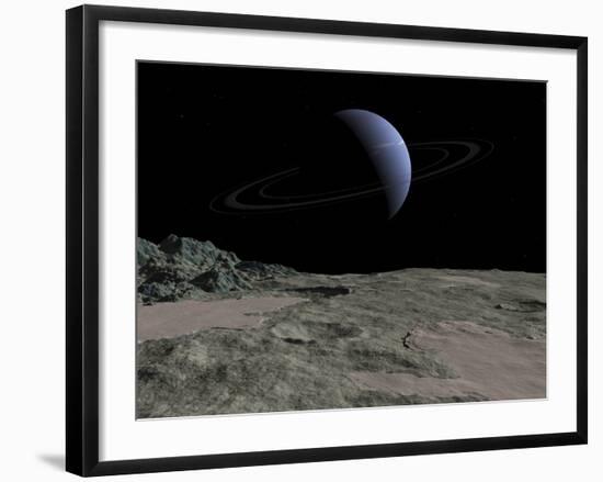 Illustration of the Gas Giant Neptune as Seen from the Surface of its Moon Triton-Stocktrek Images-Framed Photographic Print