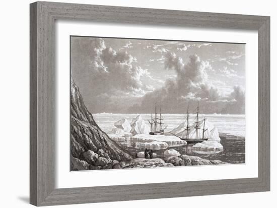 Illustration of the Hms Hecla and Griper Caught in Ice, August 1820-null-Framed Giclee Print