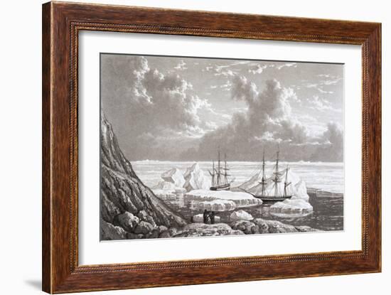 Illustration of the Hms Hecla and Griper Caught in Ice, August 1820-null-Framed Giclee Print