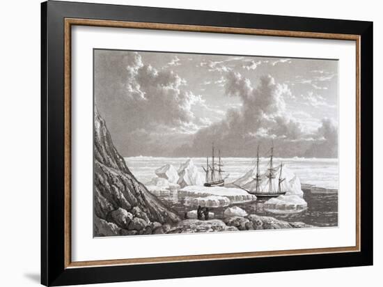 Illustration of the Hms Hecla and Griper Caught in Ice, August 1820-null-Framed Giclee Print