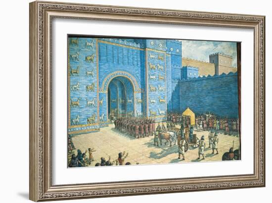 Illustration of the Ishtar Gate in Ancient Babylon-null-Framed Giclee Print