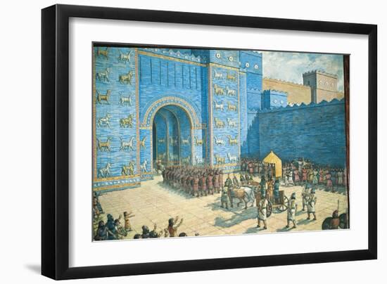 Illustration of the Ishtar Gate in Ancient Babylon-null-Framed Giclee Print