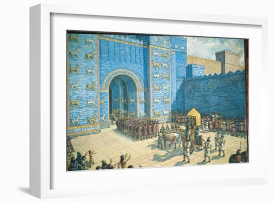 Illustration of the Ishtar Gate in Ancient Babylon-null-Framed Giclee Print