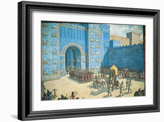 Illustration of the Ishtar Gate in Ancient Babylon-null-Framed Giclee Print