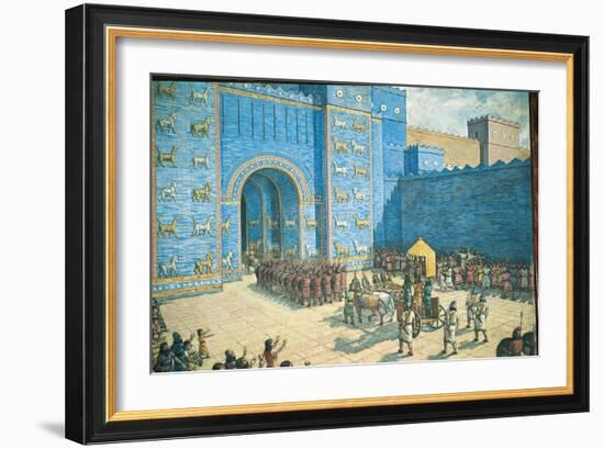 Illustration of the Ishtar Gate in Ancient Babylon-null-Framed Giclee Print