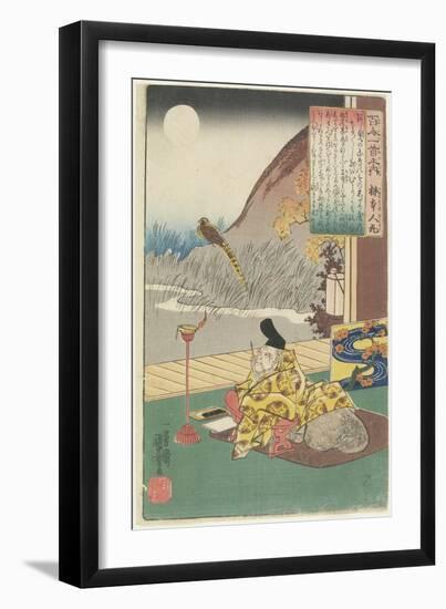 Illustration of the Kakinomoto Hitomaro's Poem, C. 1840-1842-Utagawa Kuniyoshi-Framed Giclee Print