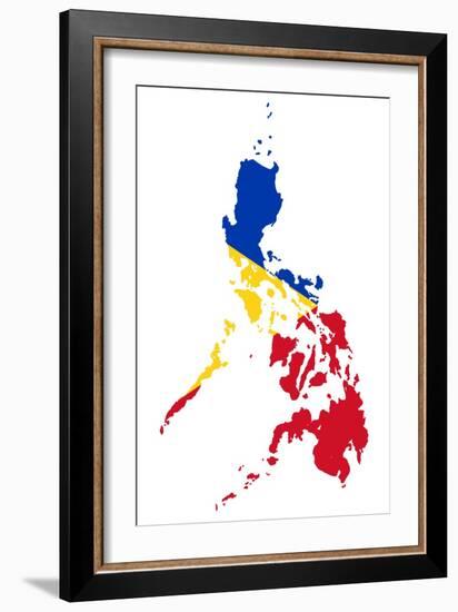 Illustration Of The Philippines Flag On Map Of Country; Isolated On White Background-Speedfighter-Framed Art Print