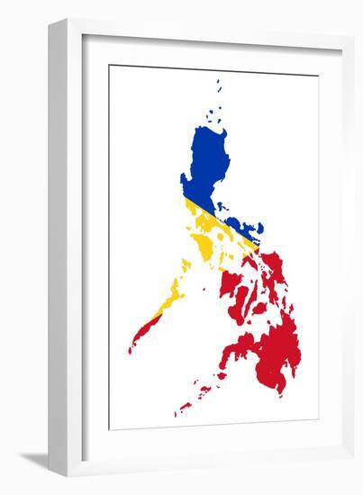 Illustration Of The Philippines Flag On Map Of Country; Isolated On White Background-Speedfighter-Framed Art Print