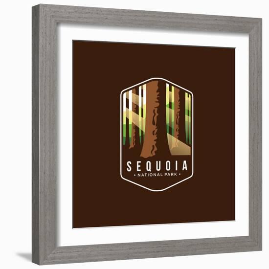 Illustration of the Sequoia National Park Emblem Icon Patch-anjar suwarno-Framed Photographic Print