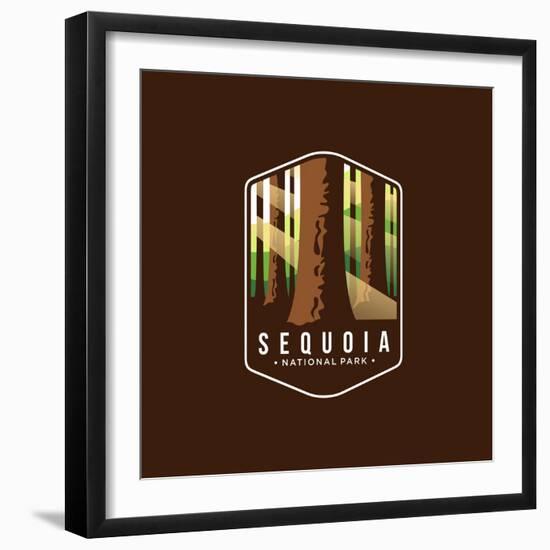 Illustration of the Sequoia National Park Emblem Icon Patch-anjar suwarno-Framed Photographic Print