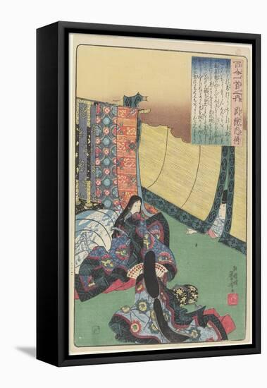 Illustration of the Suono Naishi's Poem, C. 1840-1842-Utagawa Kuniyoshi-Framed Premier Image Canvas