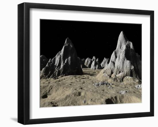 Illustration of the Surface of the Massive Asgard Impact Basin on Jupiter's Moon, Callisto-Stocktrek Images-Framed Photographic Print