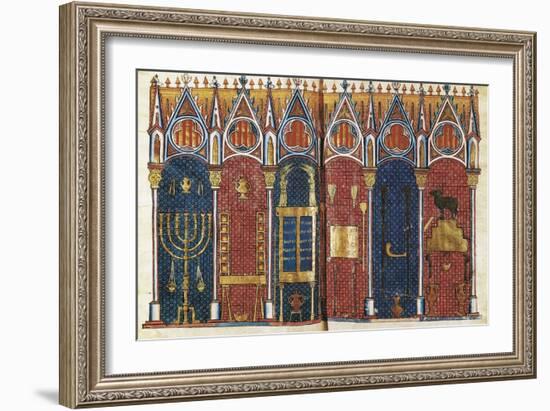 Illustration of the Temple of Solomon, 'Scholastic History' , 12th C-Pedro Comestor-Framed Art Print