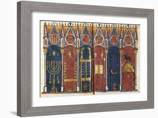 Illustration of the Temple of Solomon, 'Scholastic History' , 12th C-Pedro Comestor-Framed Art Print