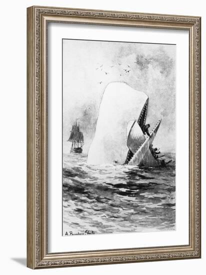 Illustration of the White Whale-A. Burnham Shute-Framed Giclee Print