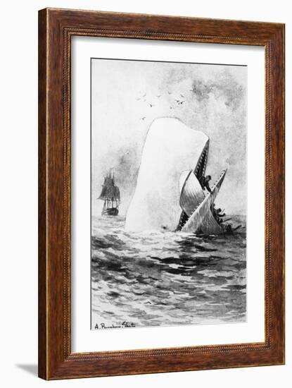 Illustration of the White Whale-A. Burnham Shute-Framed Giclee Print