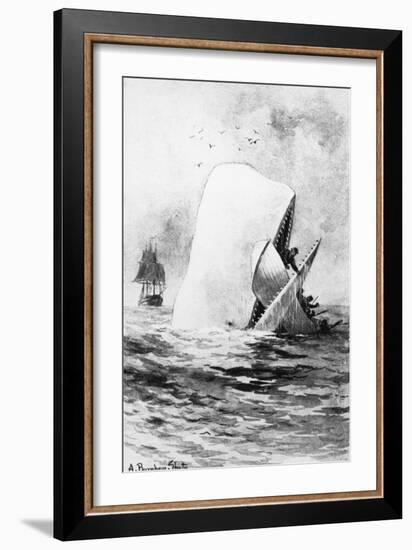 Illustration of the White Whale-A. Burnham Shute-Framed Giclee Print