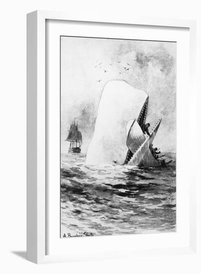 Illustration of the White Whale-A. Burnham Shute-Framed Giclee Print