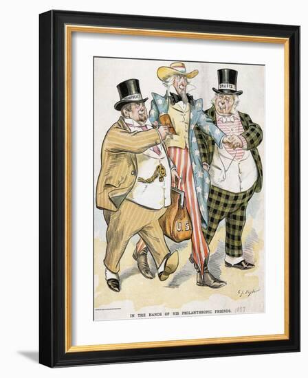 Illustration of Trusts and Monopolies Pickpocketing Uncle Sam-J.C. Taytor-Framed Giclee Print