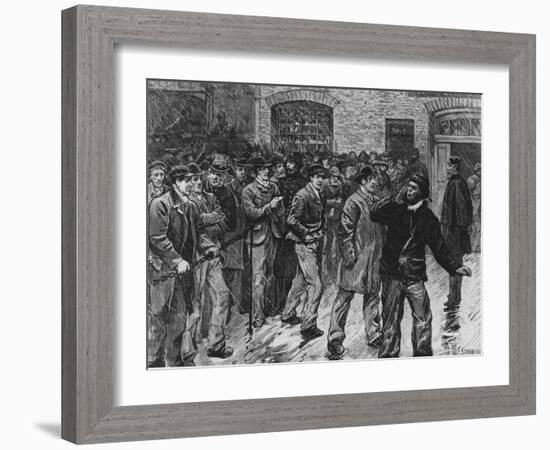 Illustration of Workers During 1886 Dockers' Strike, London-null-Framed Giclee Print