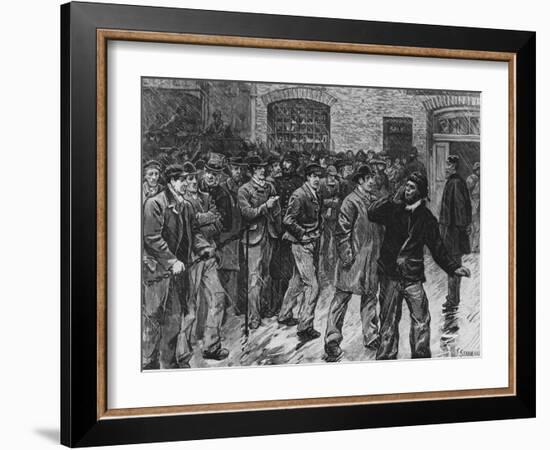 Illustration of Workers During 1886 Dockers' Strike, London-null-Framed Giclee Print