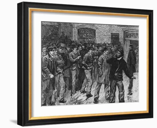 Illustration of Workers During 1886 Dockers' Strike, London-null-Framed Giclee Print