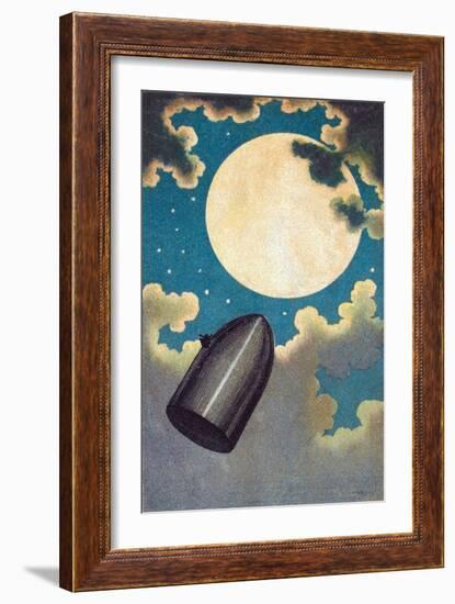 Illustration Pour De La Terre a La Lune De Jules Verne - Illustration to  from the Earth to the Moo-Emile Antoine Bayard-Framed Giclee Print