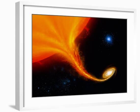 Illustration 'Red Giant-Black Hole'-Julian Baum-Framed Photographic Print